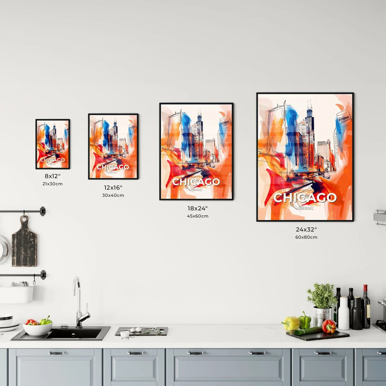 Vibrant Chicago, Illinois Kitchen Art