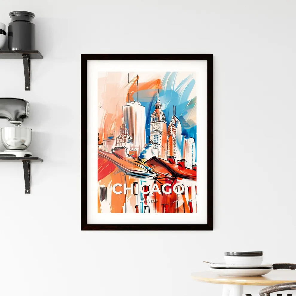 Vibrant Chicago, Illinois Framed Print