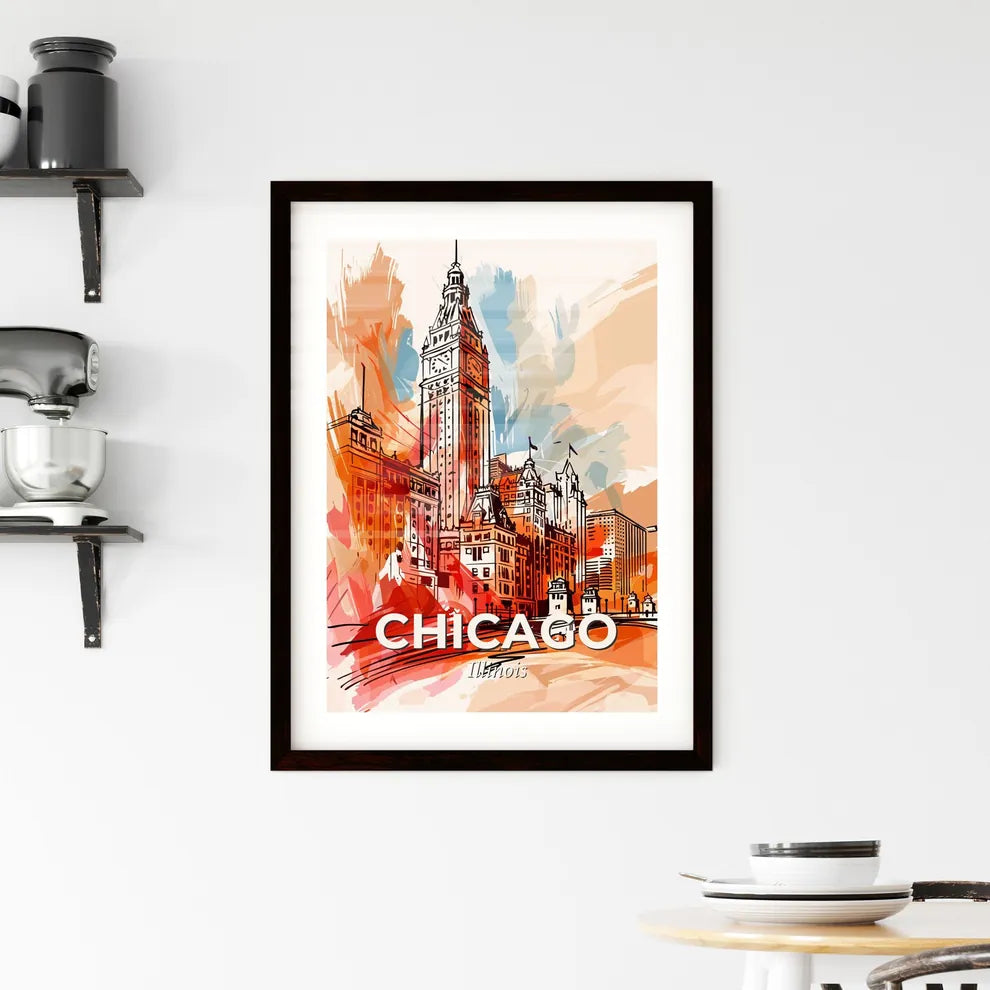 Vibrant Chicago, Illinois Framed Print