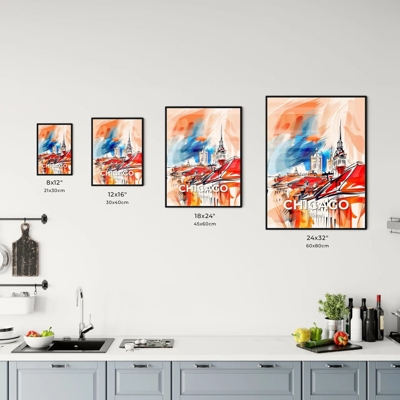 Vibrant Chicago, Illinois Kitchen Art