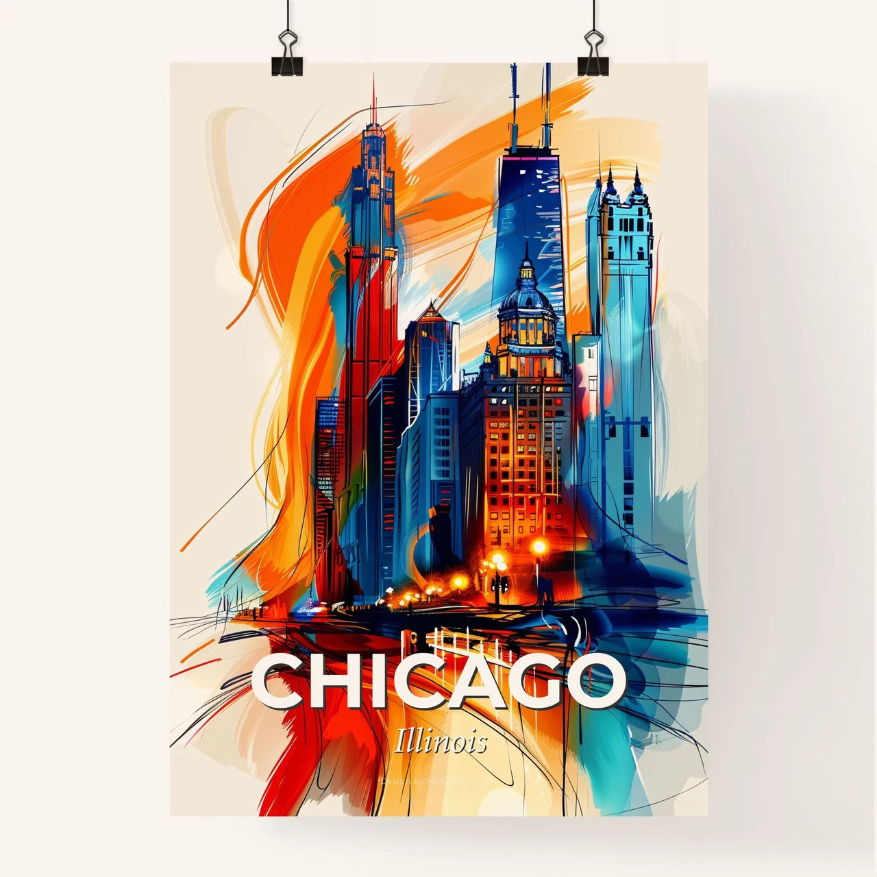 Vibrant Chicago, Illinois Poster