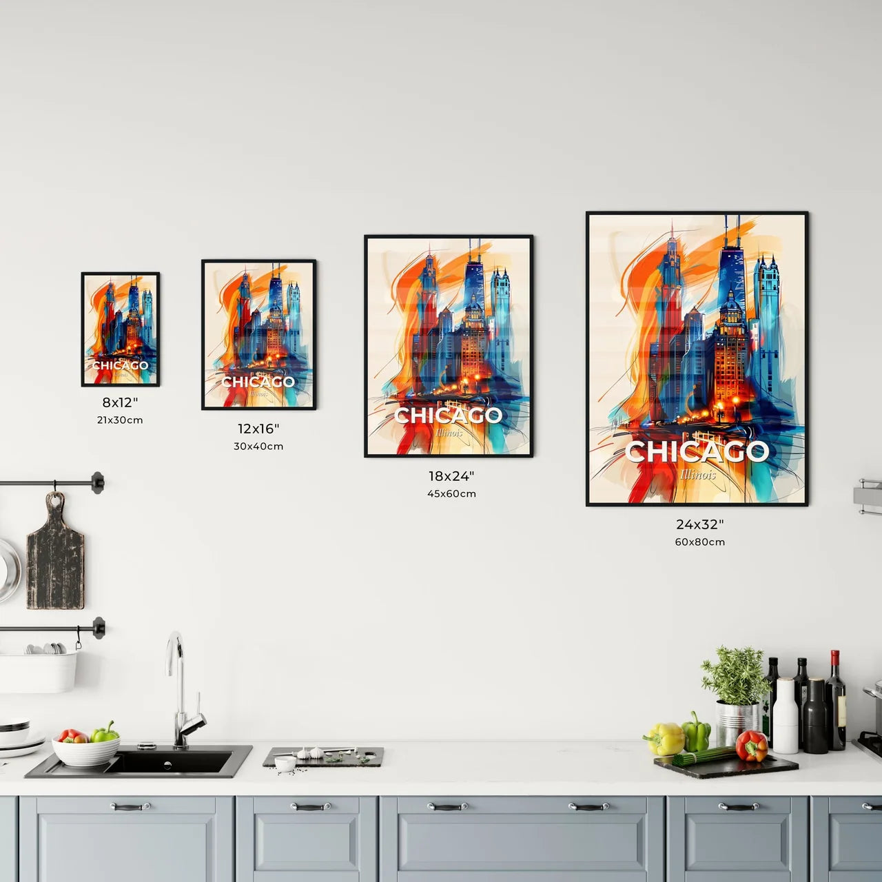 Vibrant Chicago, Illinois Kitchen Art