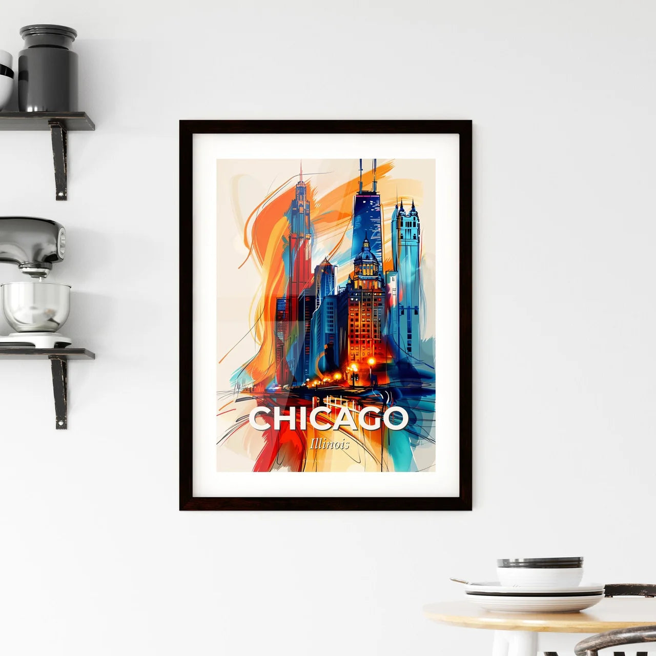 Vibrant Chicago, Illinois Framed Print