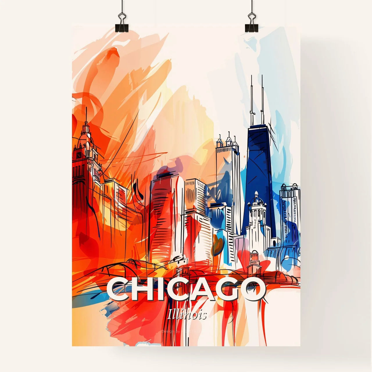 Vibrant Chicago, Illinois Poster