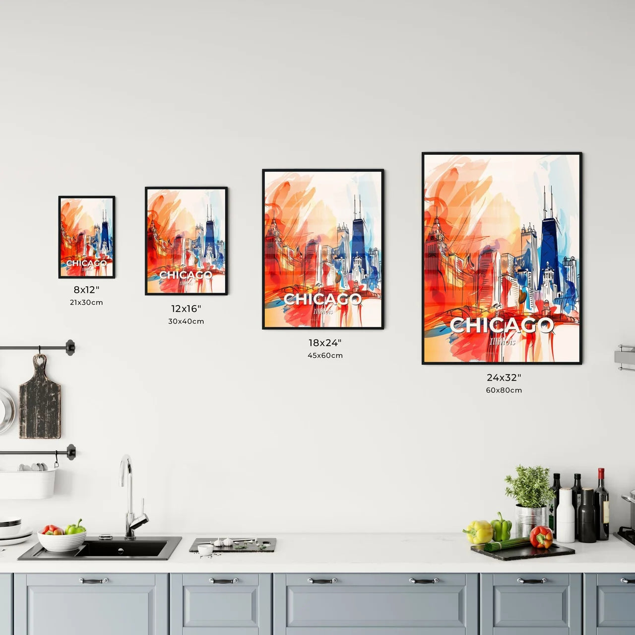 Vibrant Chicago, Illinois Kitchen Art