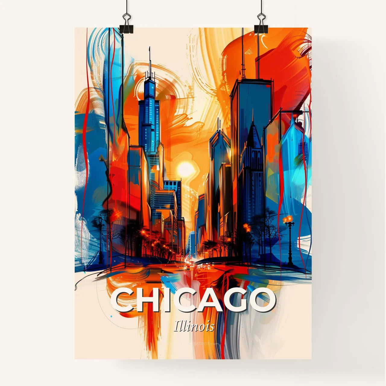 Vibrant Chicago, Illinois Poster