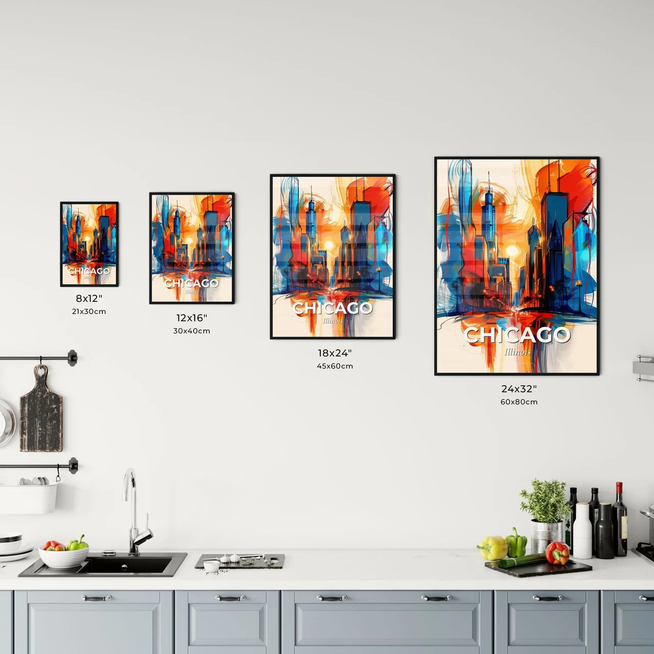 Vibrant Chicago, Illinois Kitchen Art