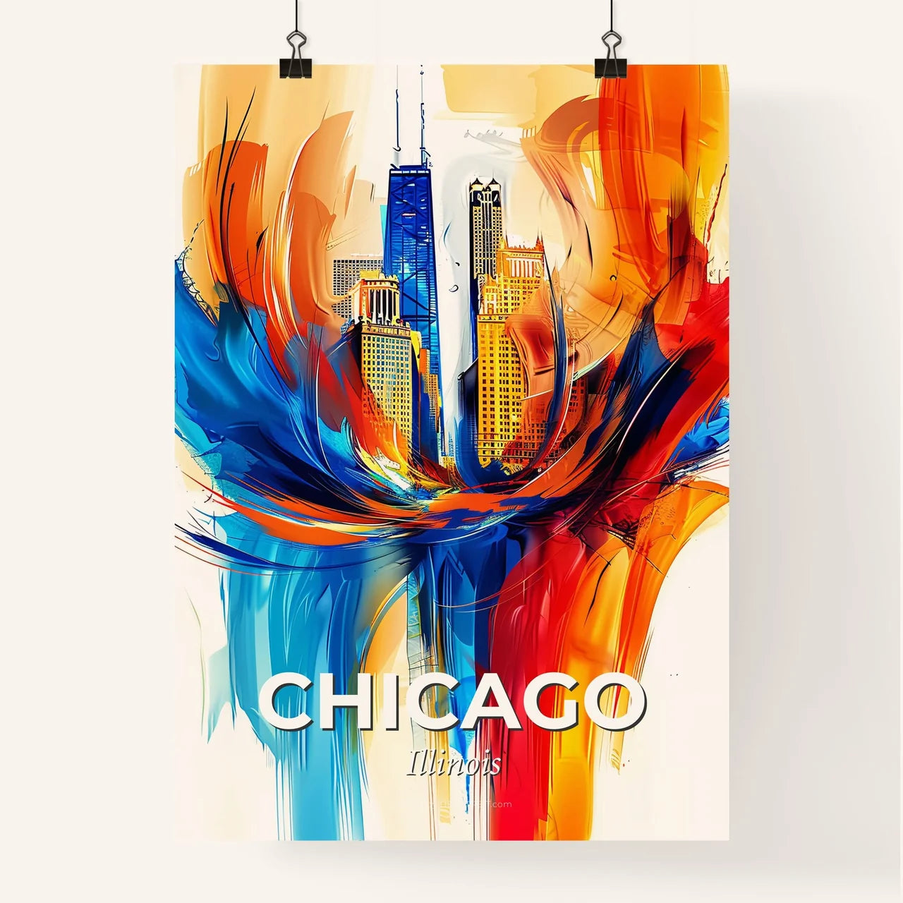 Vibrant Chicago, Illinois Poster