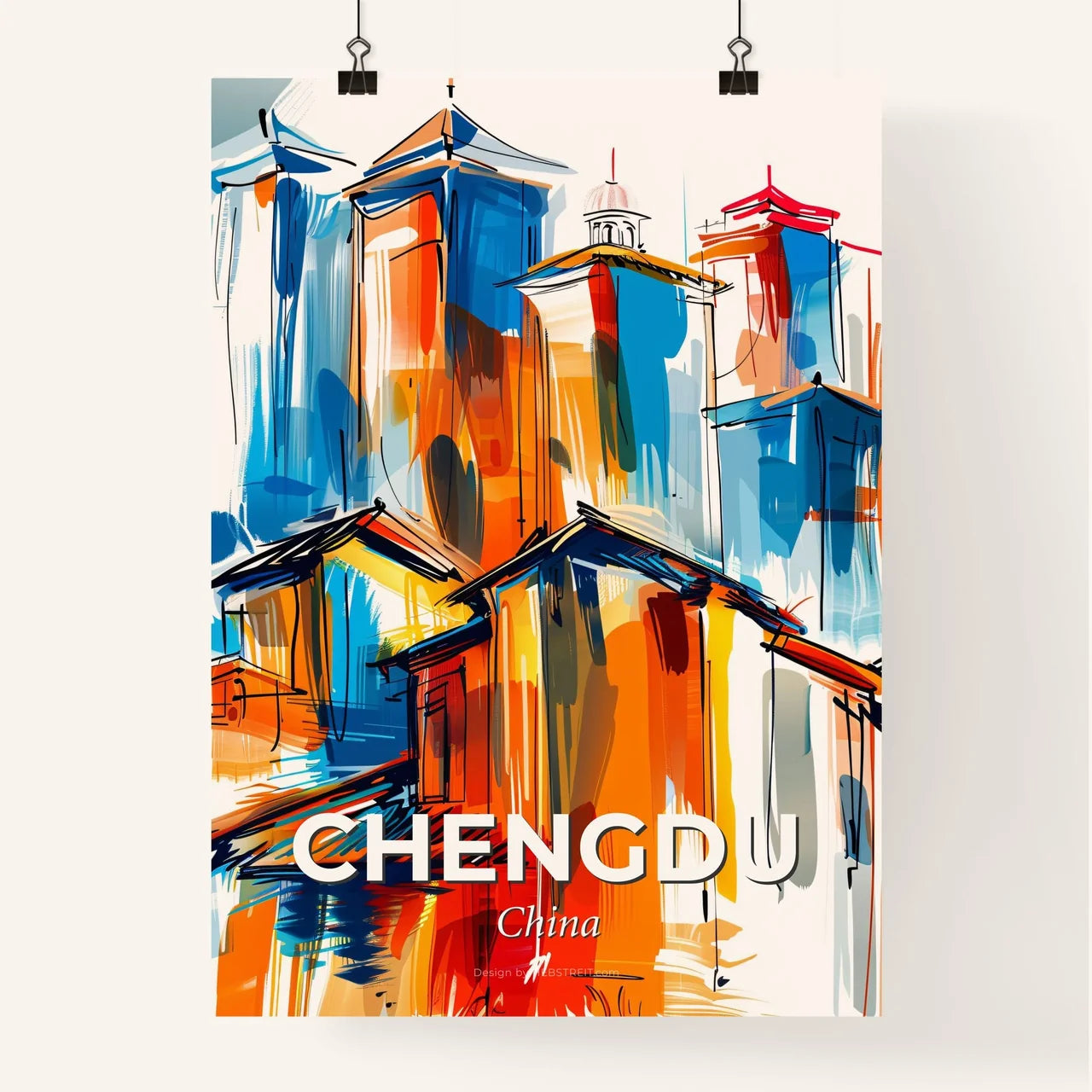 Vibrant Chengdu, China Poster