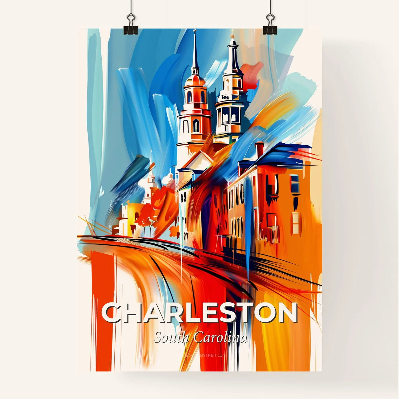Vibrant Charleston, South Carolina Poster
