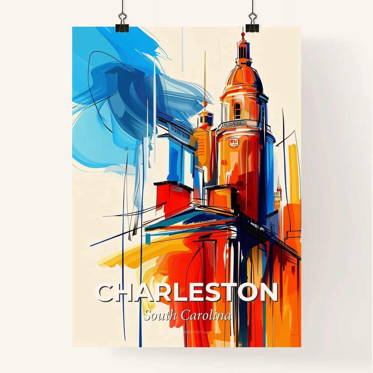 Vibrant Charleston, South Carolina Poster