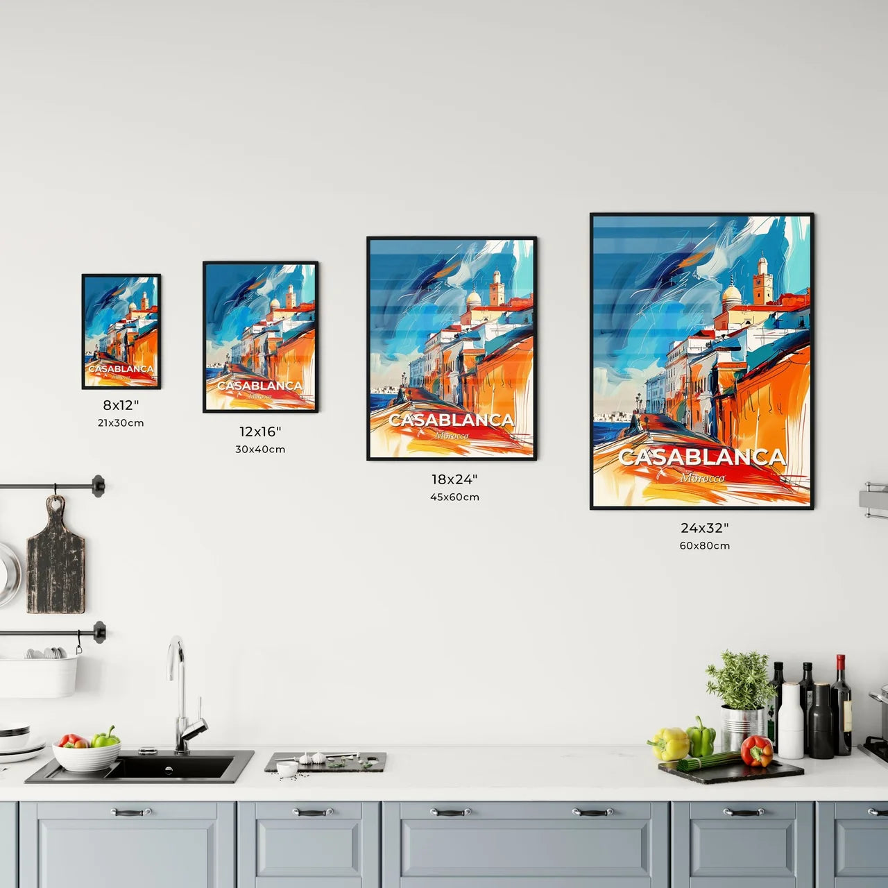 Vibrant Casablanca, Morocco Kitchen Art