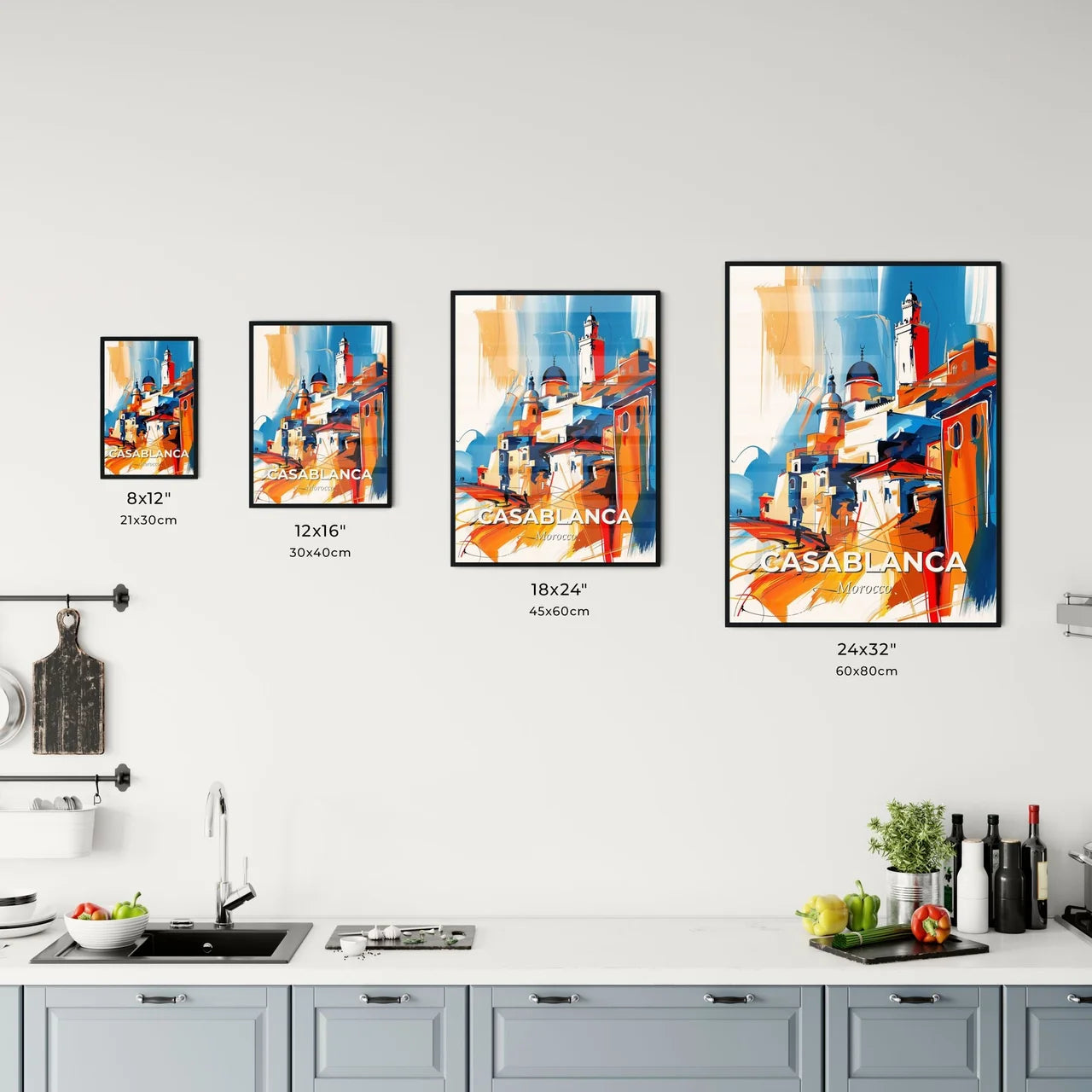 Vibrant Casablanca, Morocco Kitchen Art