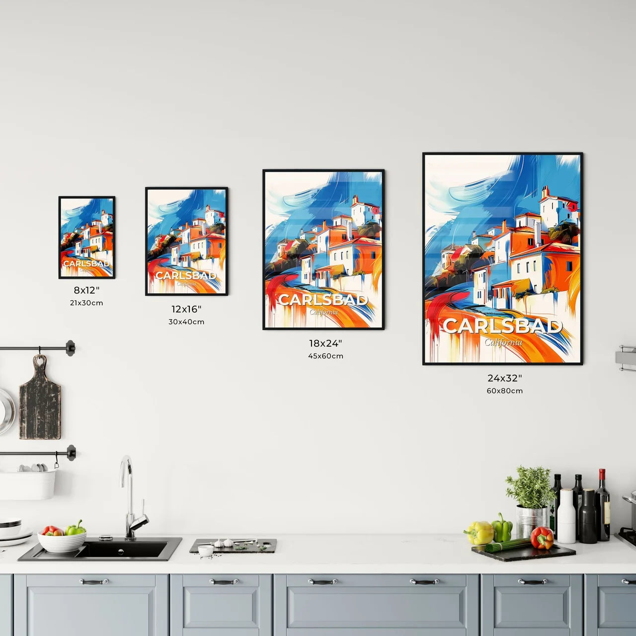 Vibrant Carlsbad, California Kitchen Art