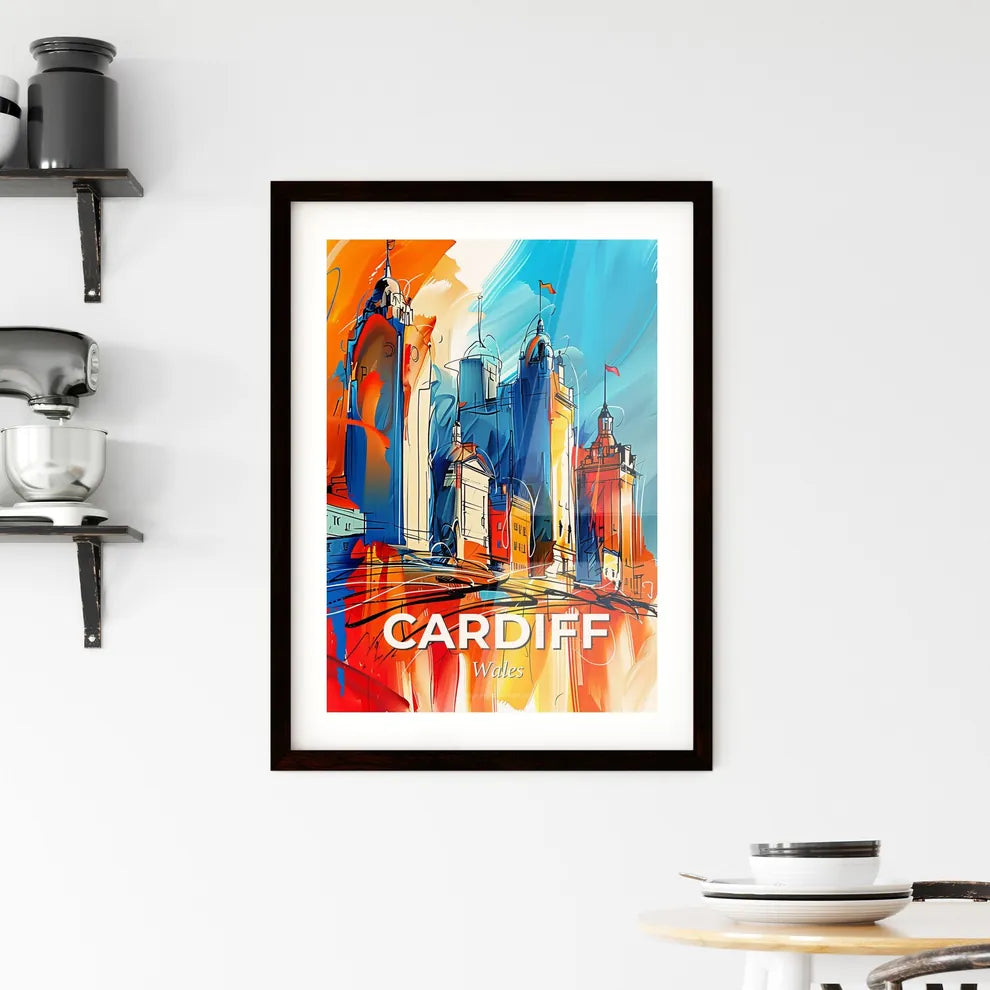 Vibrant Cardiff, Wales Framed Print