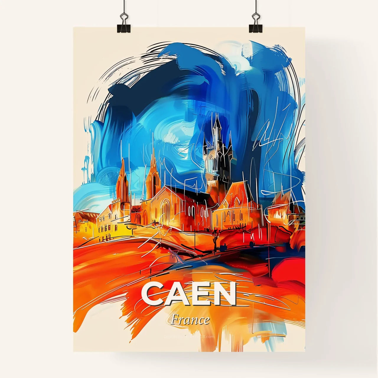 Vibrant Caen, France Poster