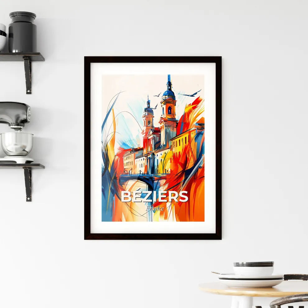 Vibrant Béziers, France Framed Print