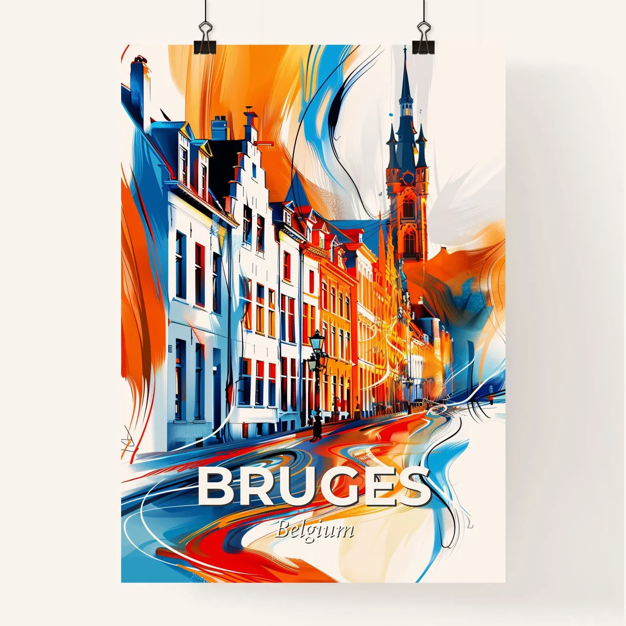 Vibrant Bruges , Belgium Poster