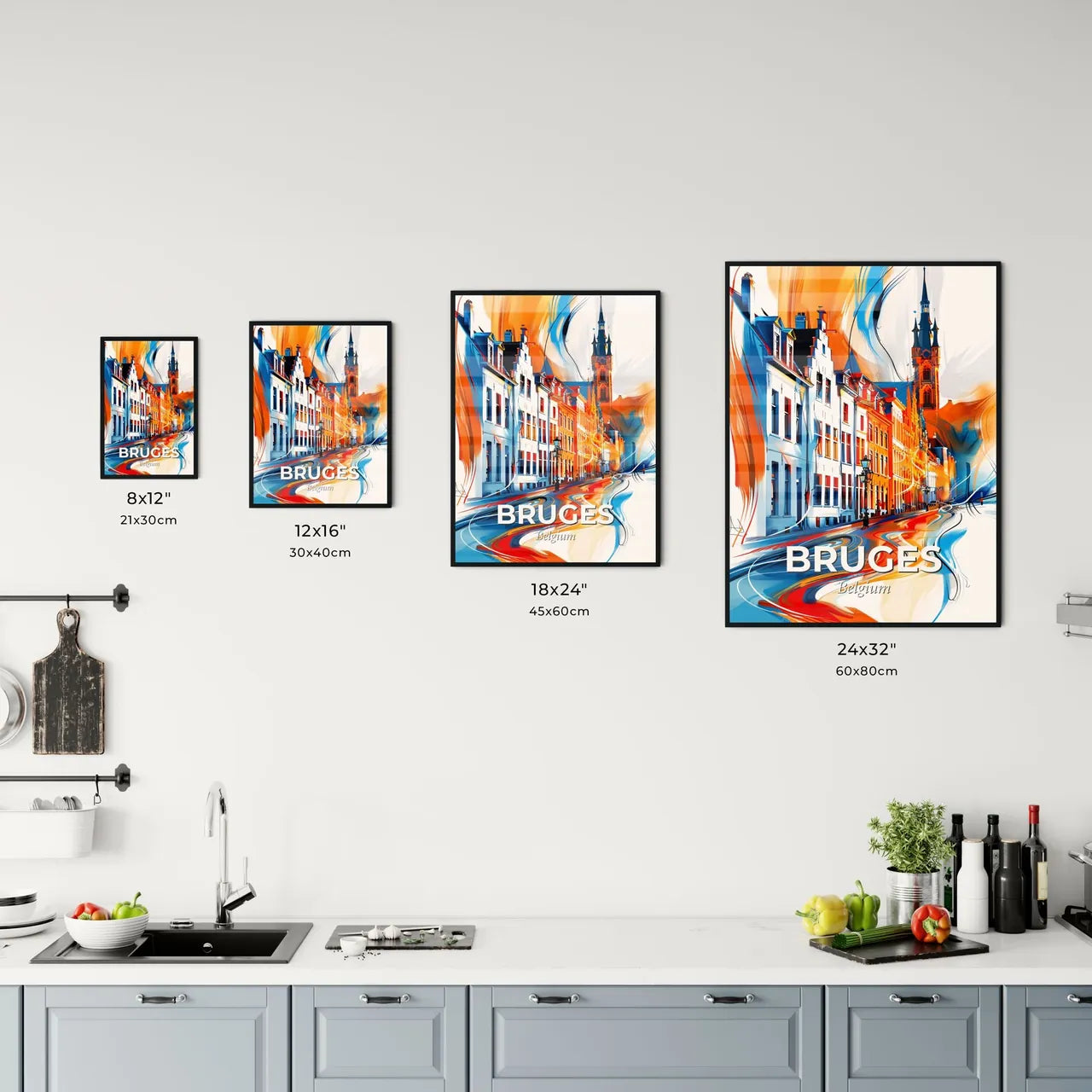 Vibrant Bruges , Belgium Kitchen Art