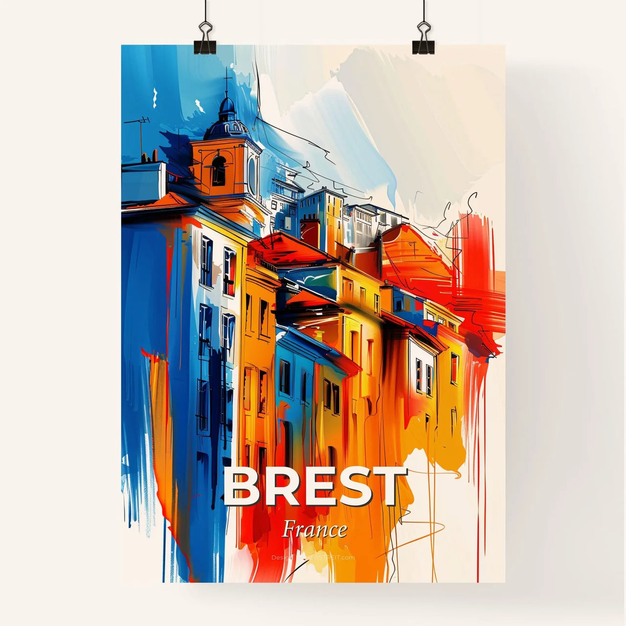 Vibrant Brest, France Poster