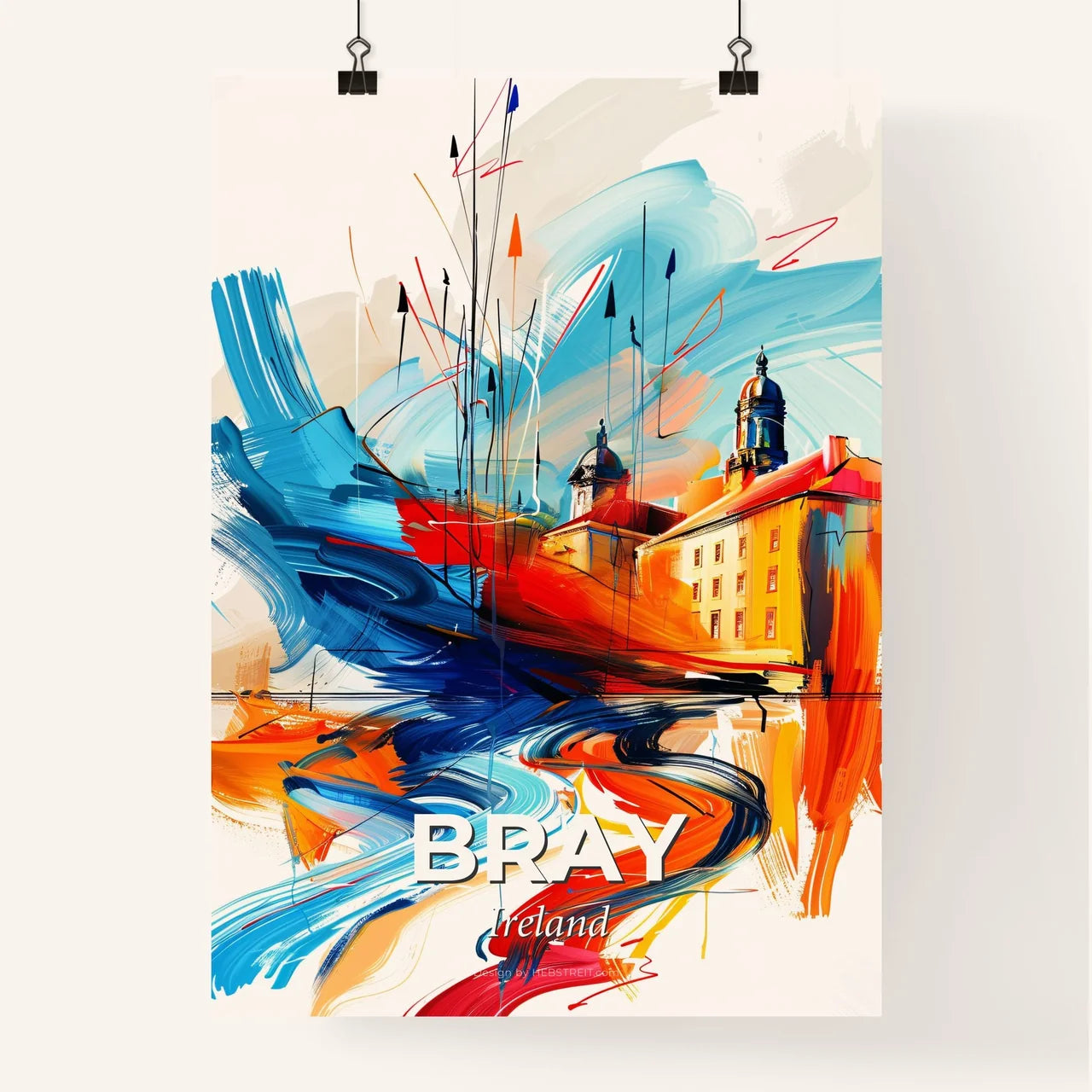 Vibrant Bray, Ireland Poster