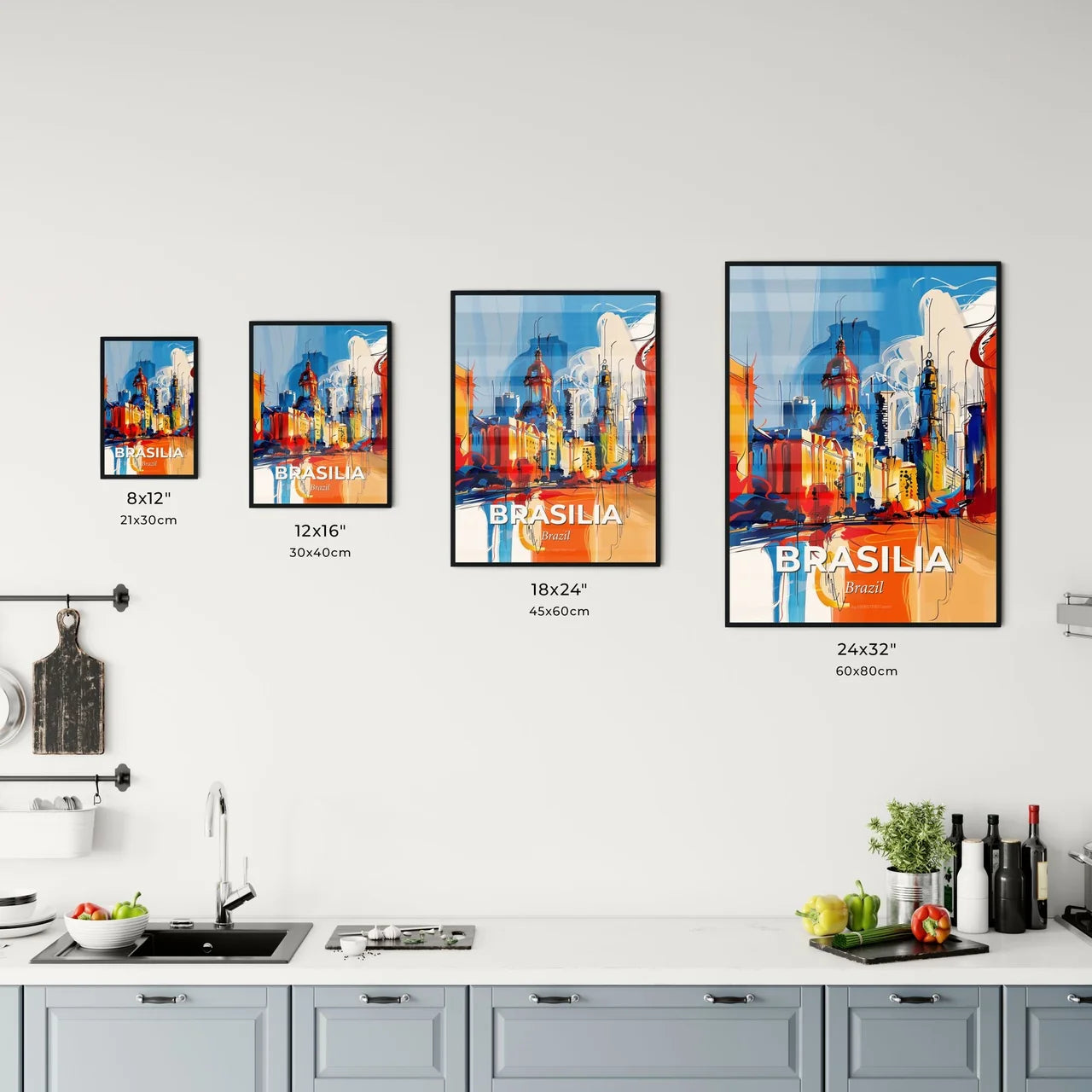 Vibrant Brasilia, Brazil Kitchen Art
