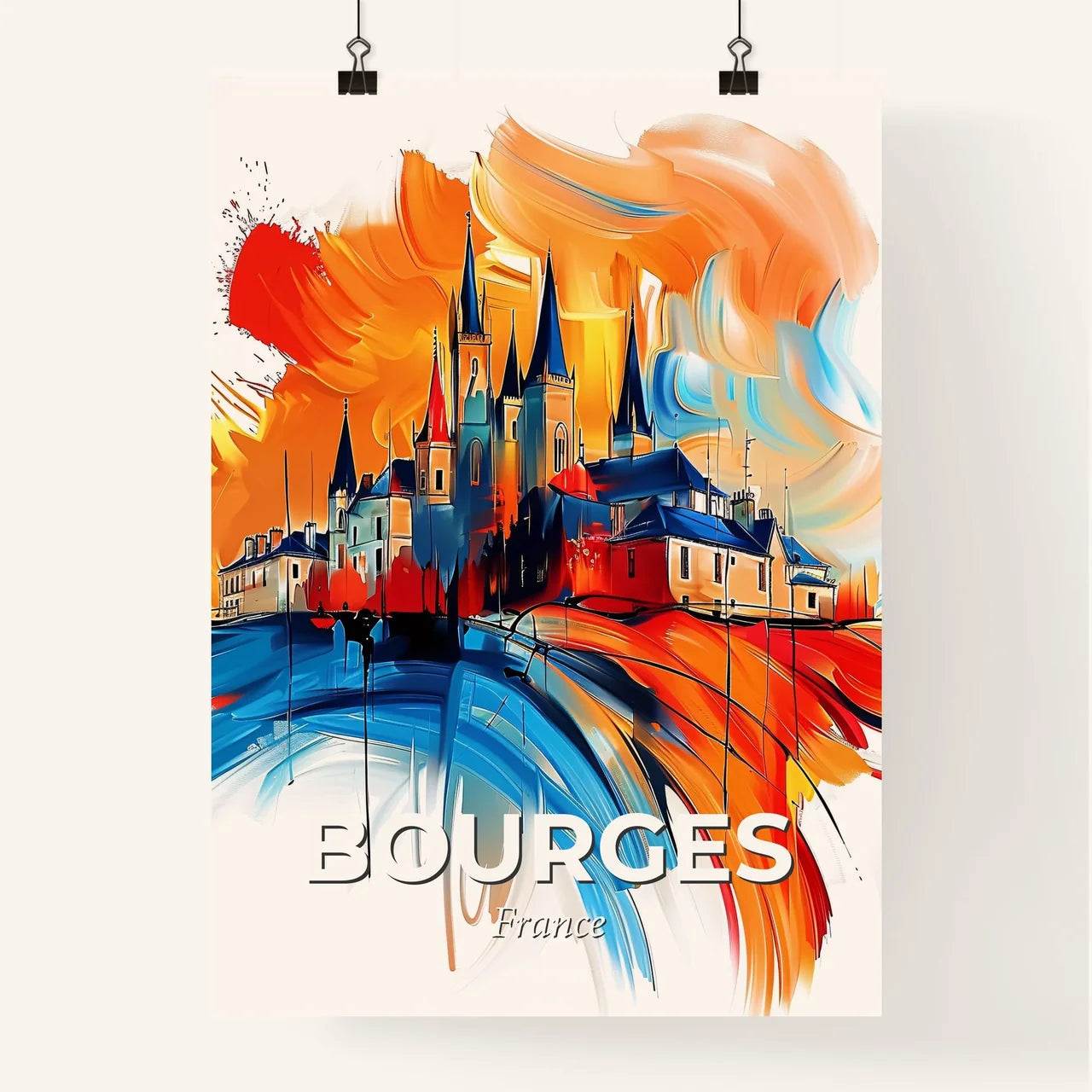 Vibrant Bourges, France Poster