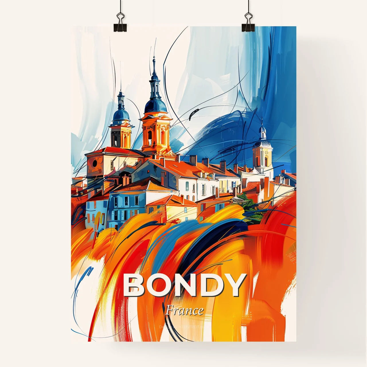Vibrant Bondy, France Poster