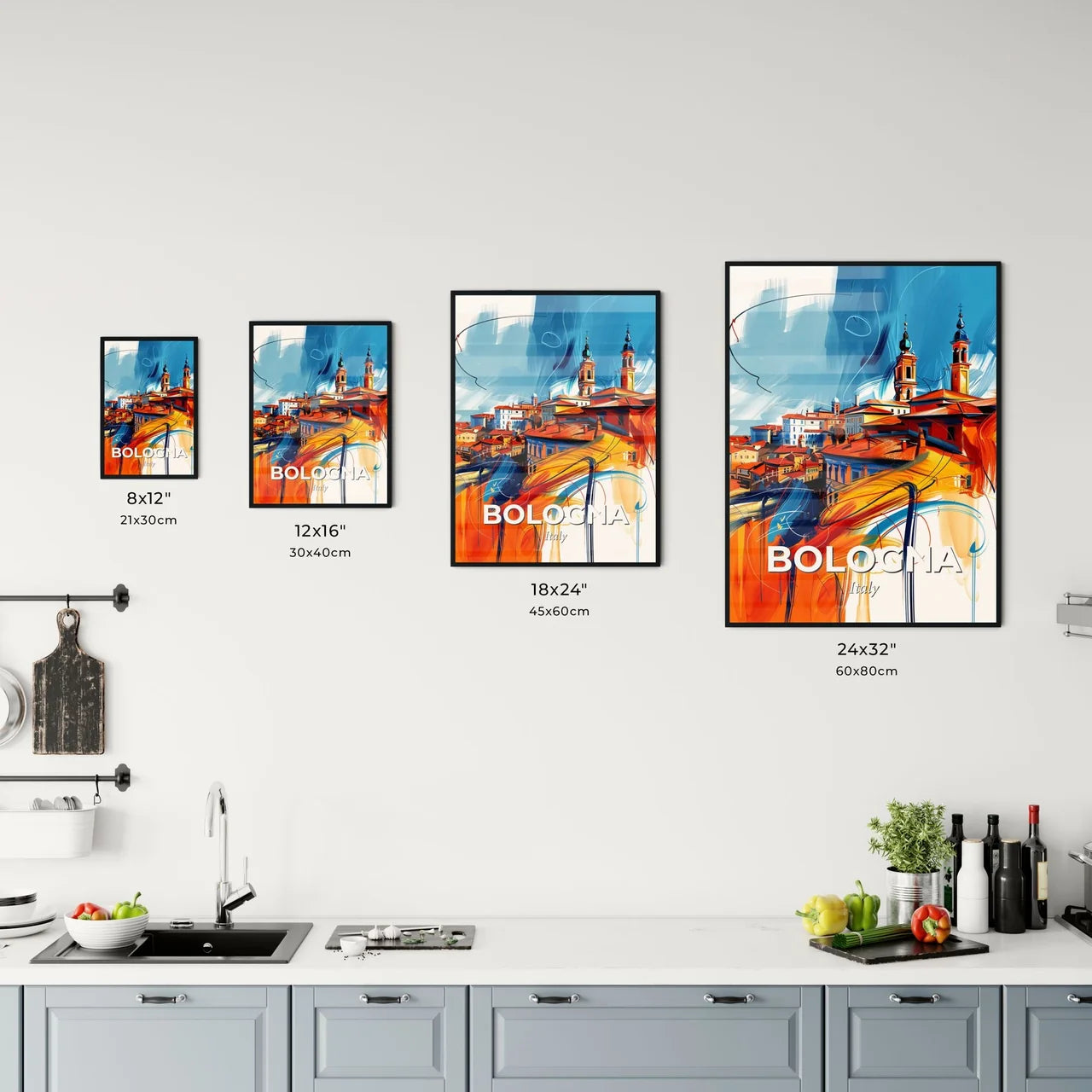 Vibrant Bologna , Italy Kitchen Art