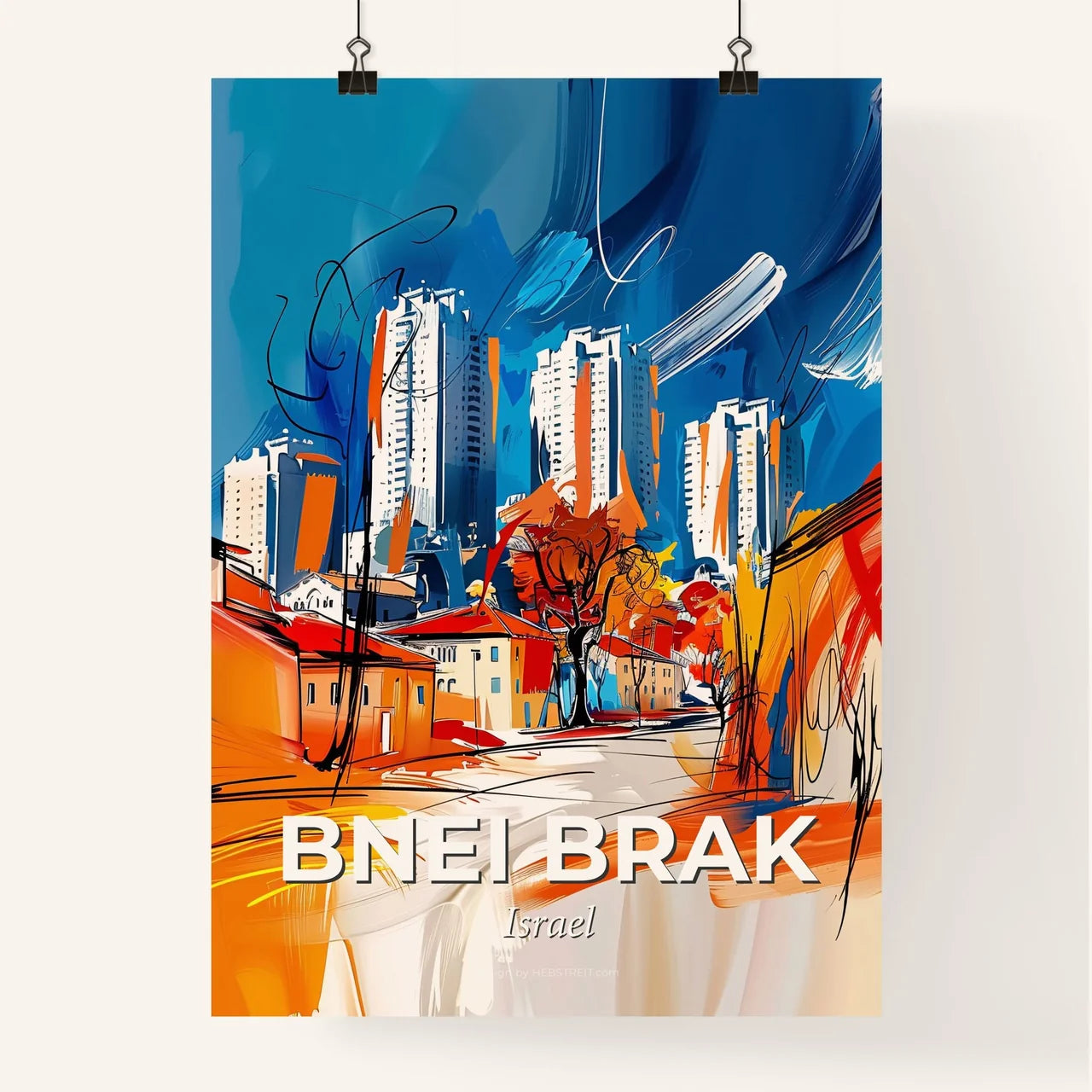 Vibrant Bnei Brak, Israel Poster