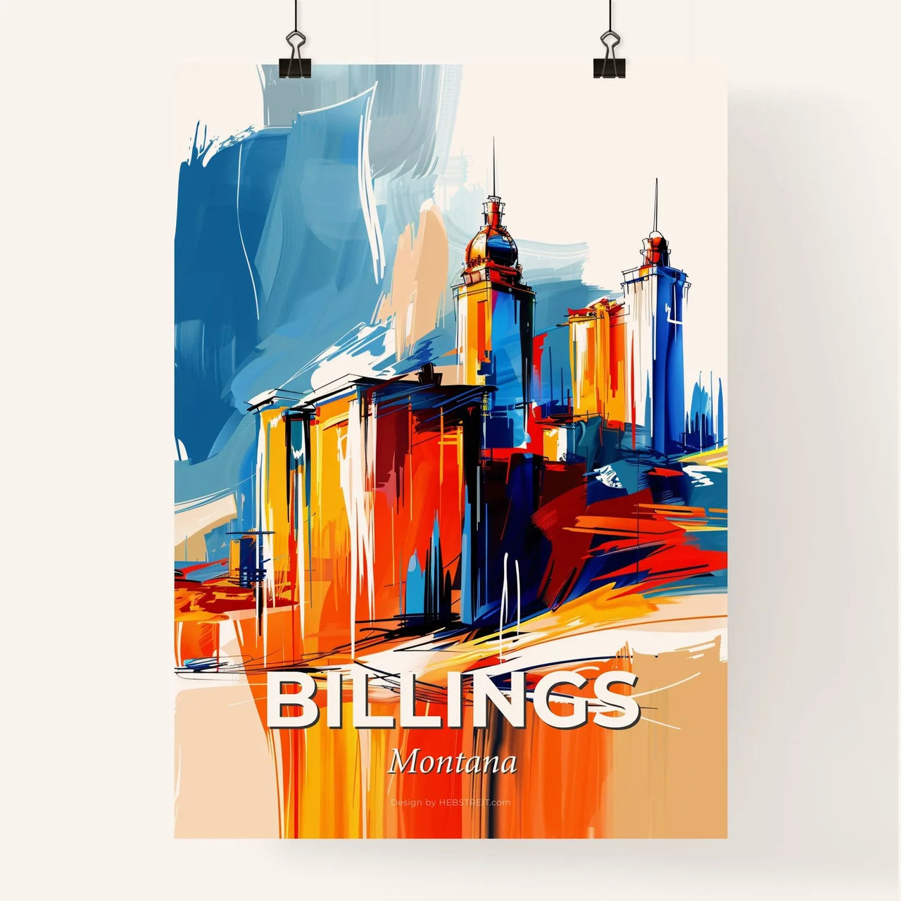 Vibrant Billings, Montana Poster