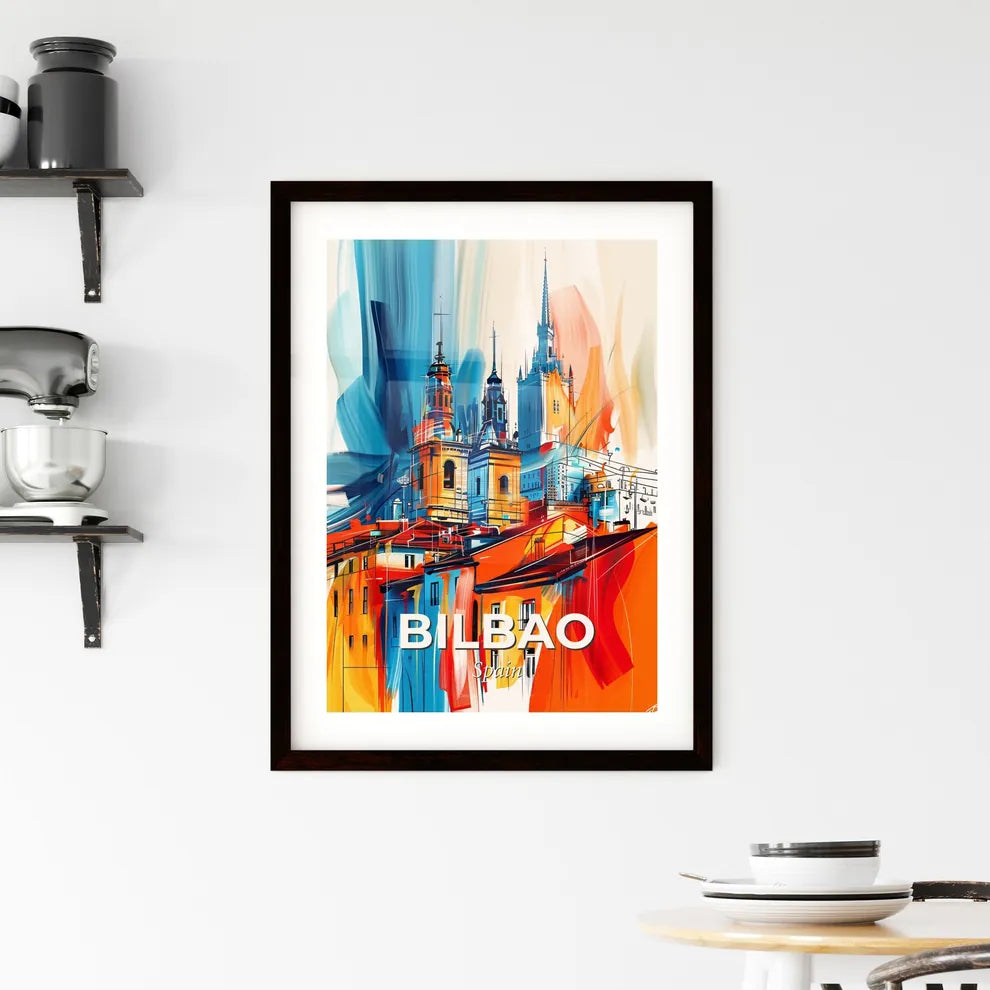 Vibrant Bilbao, Spain Framed Print