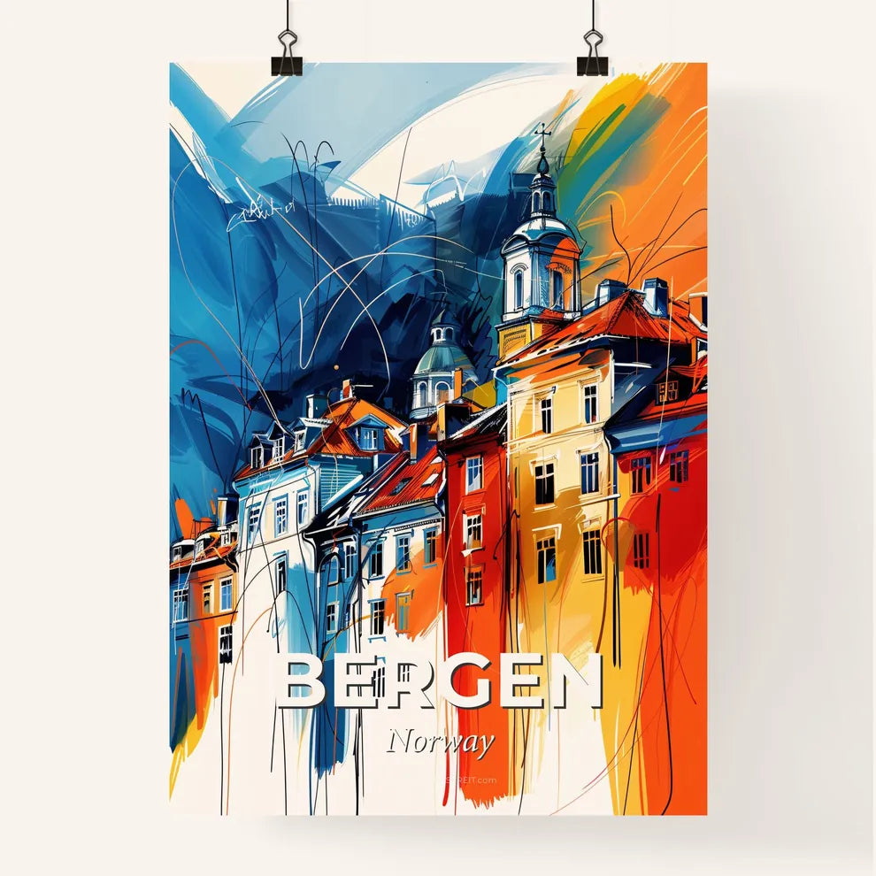 Vibrant Bergen, Norway Poster