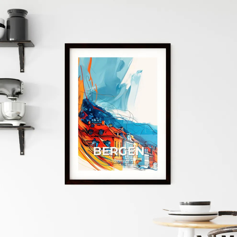 Vibrant Bergen, Norway Framed Print