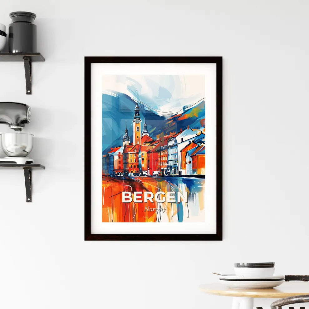 Vibrant Bergen, Norway Framed Print