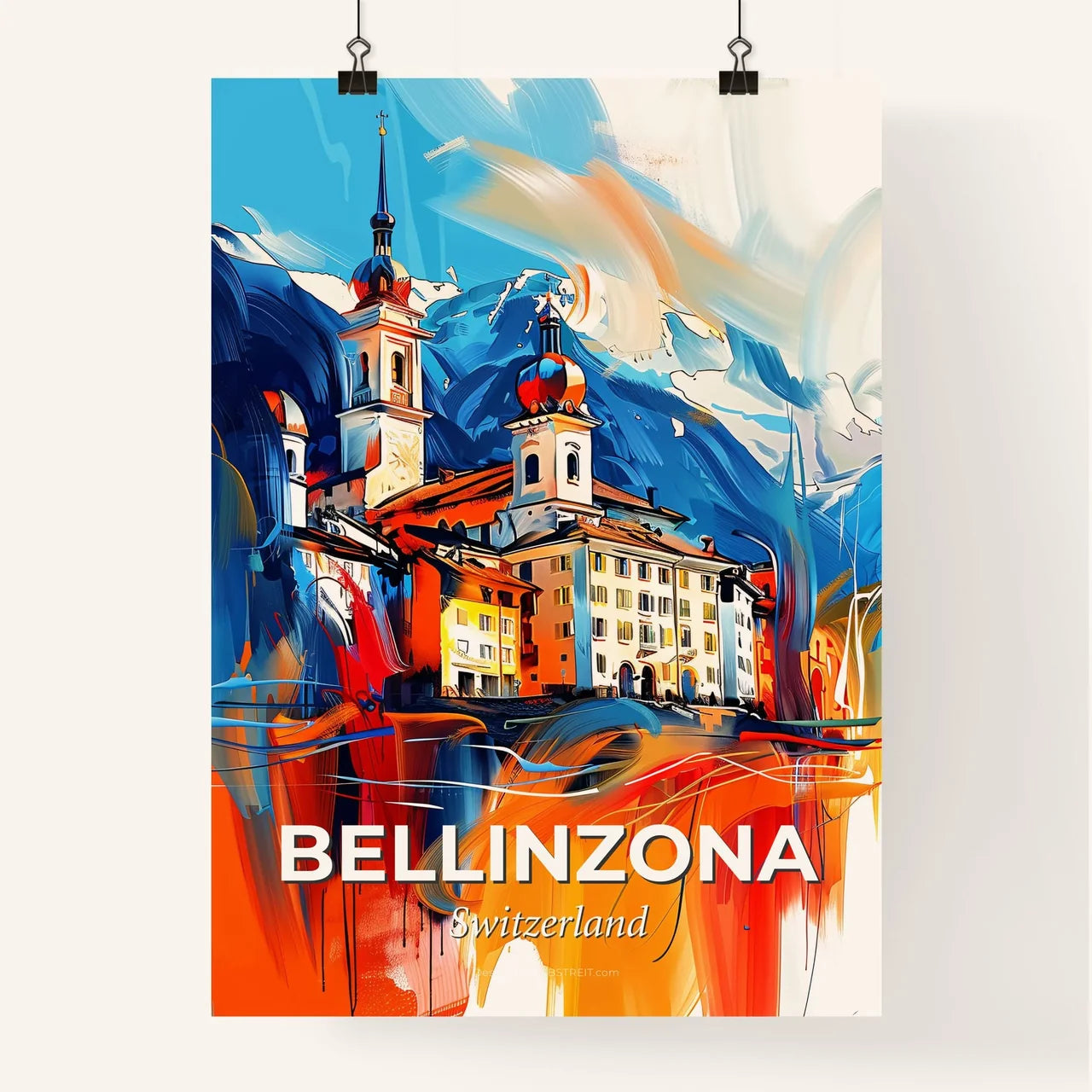 Vibrant Bellinzona, Switzerland Poster