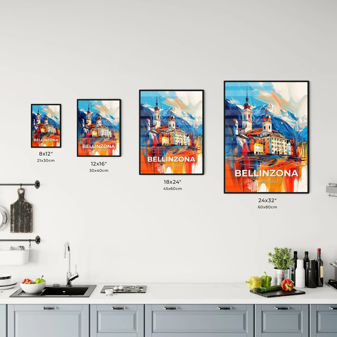 Vibrant Bellinzona, Switzerland Kitchen Art