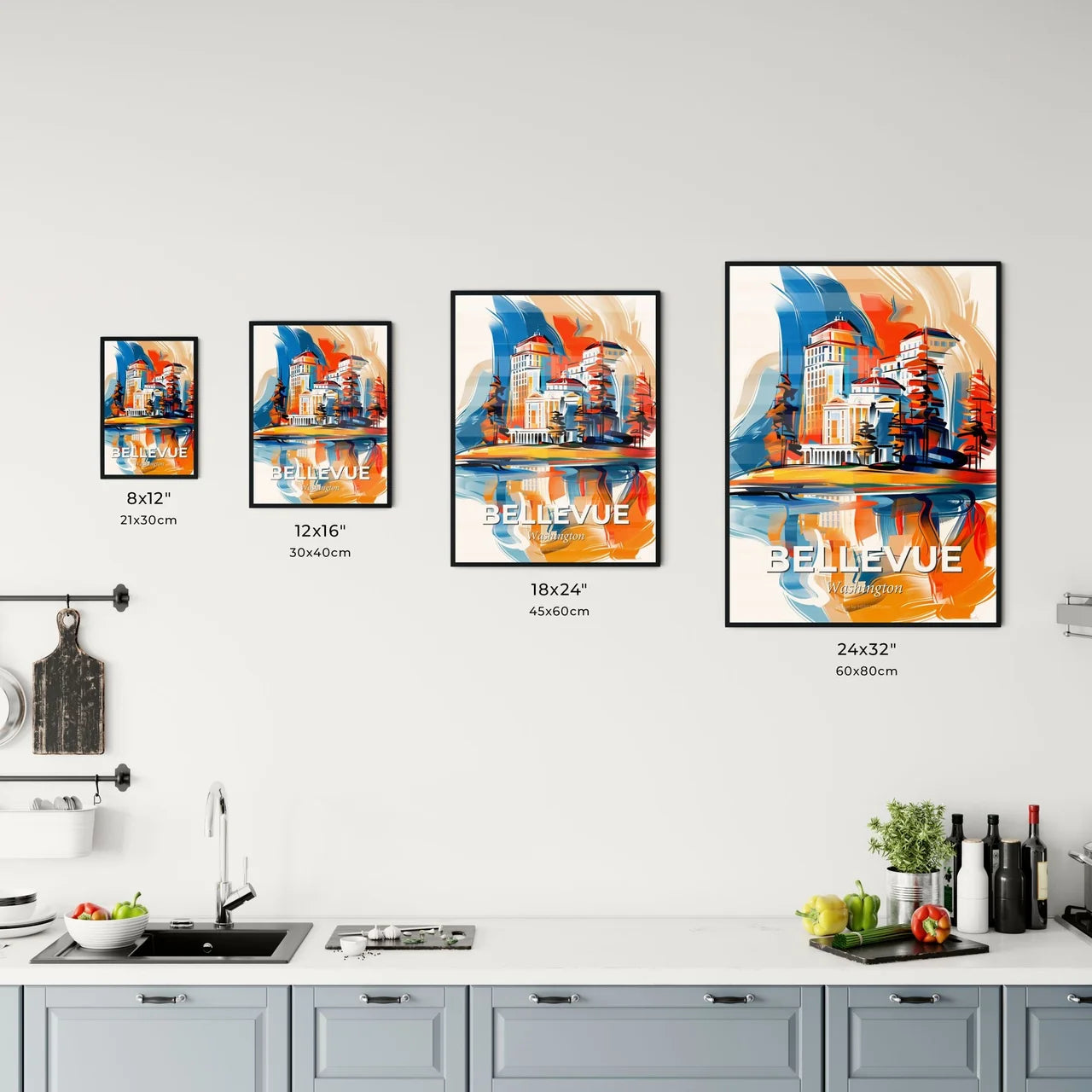 Vibrant Bellevue, Washington Kitchen Art