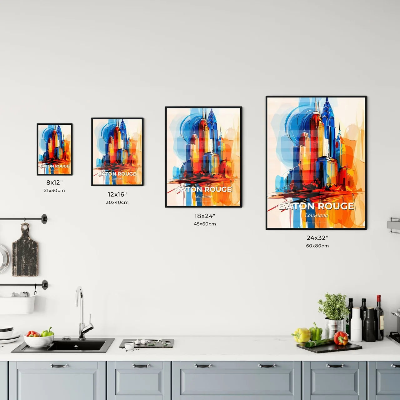 Vibrant Baton Rouge, Louisiana Kitchen Art