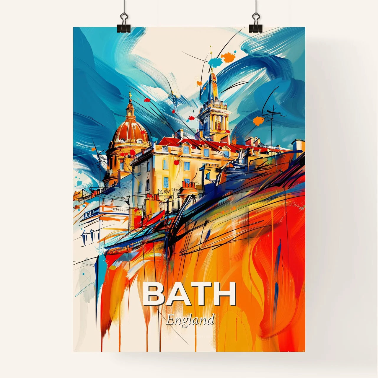 Vibrant Bath, England Poster