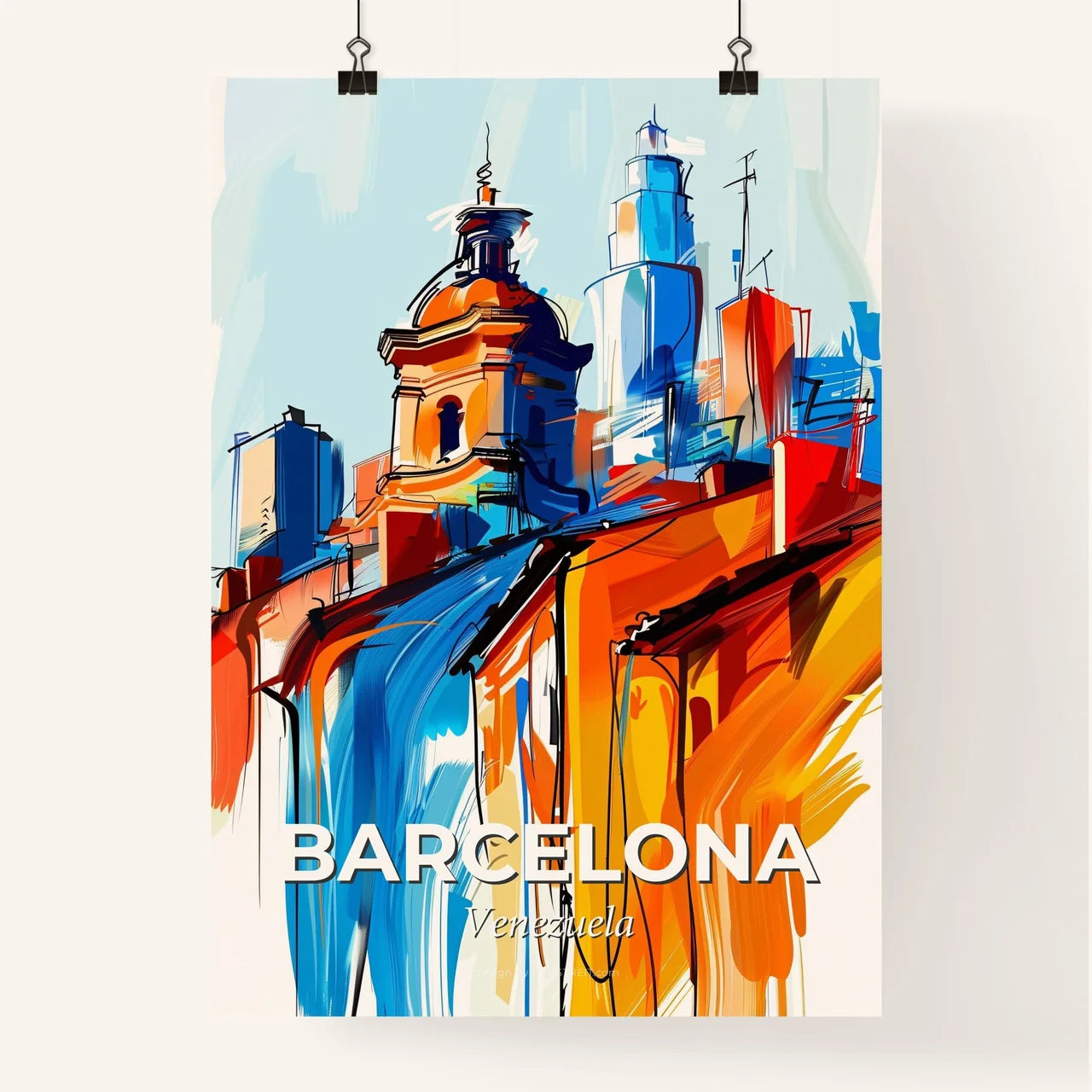 Vibrant Barcelona, Venezuela Poster