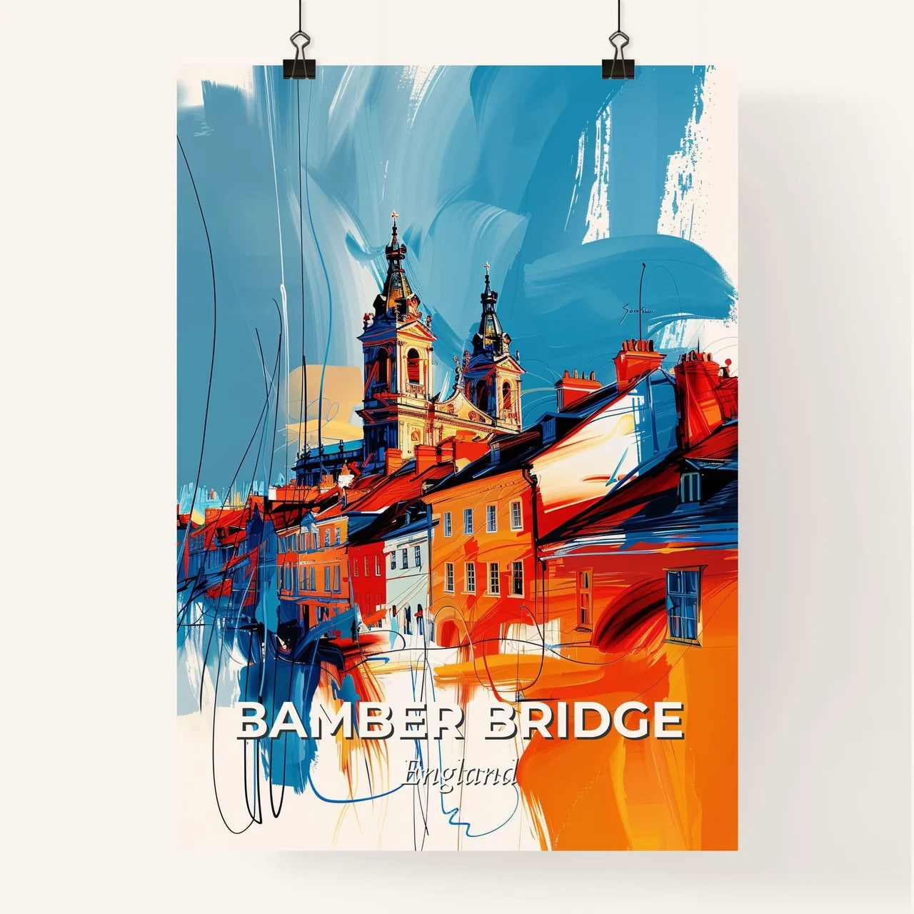 Vibrant Bamber Bridge, England Poster