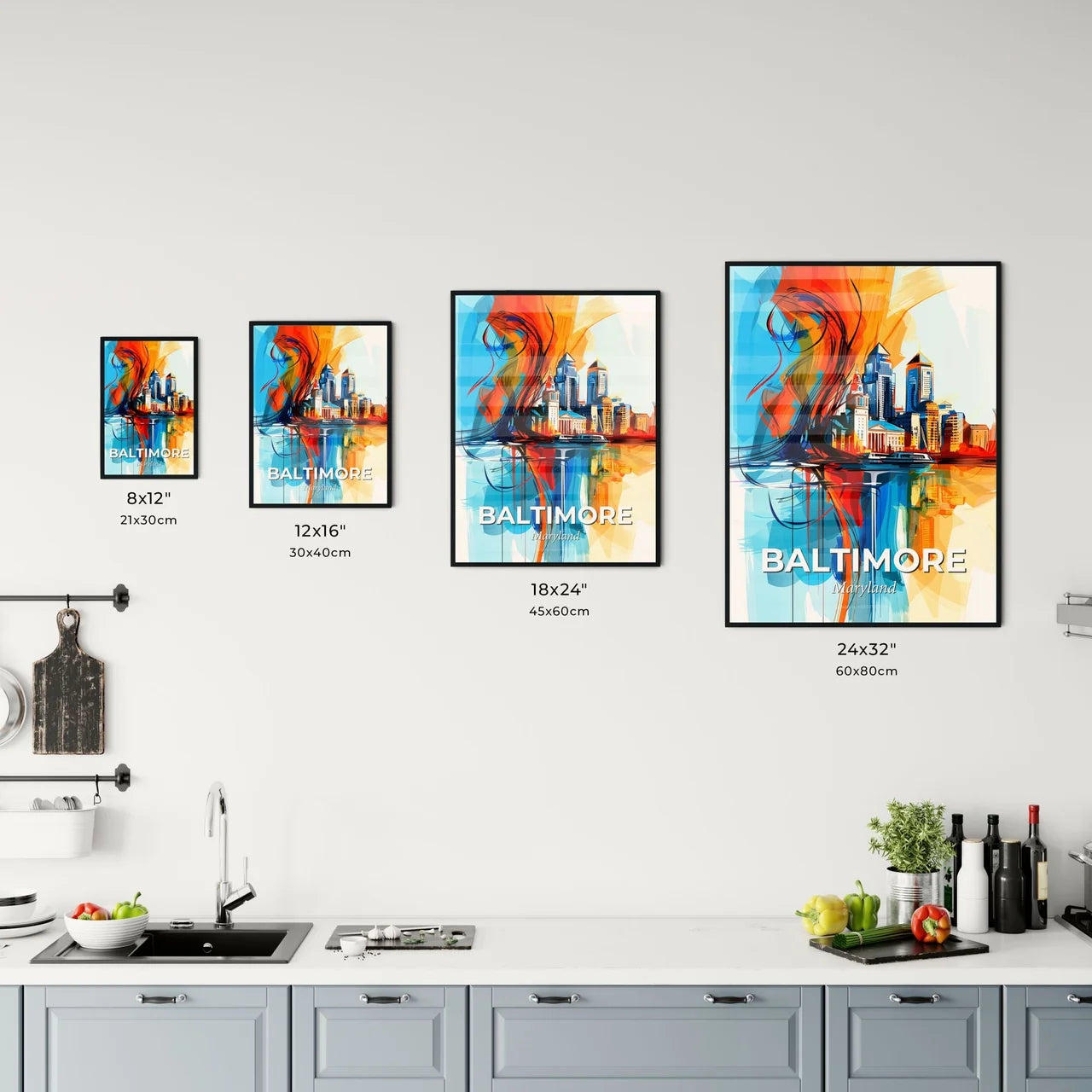 Vibrant Baltimore, Maryland Kitchen Art