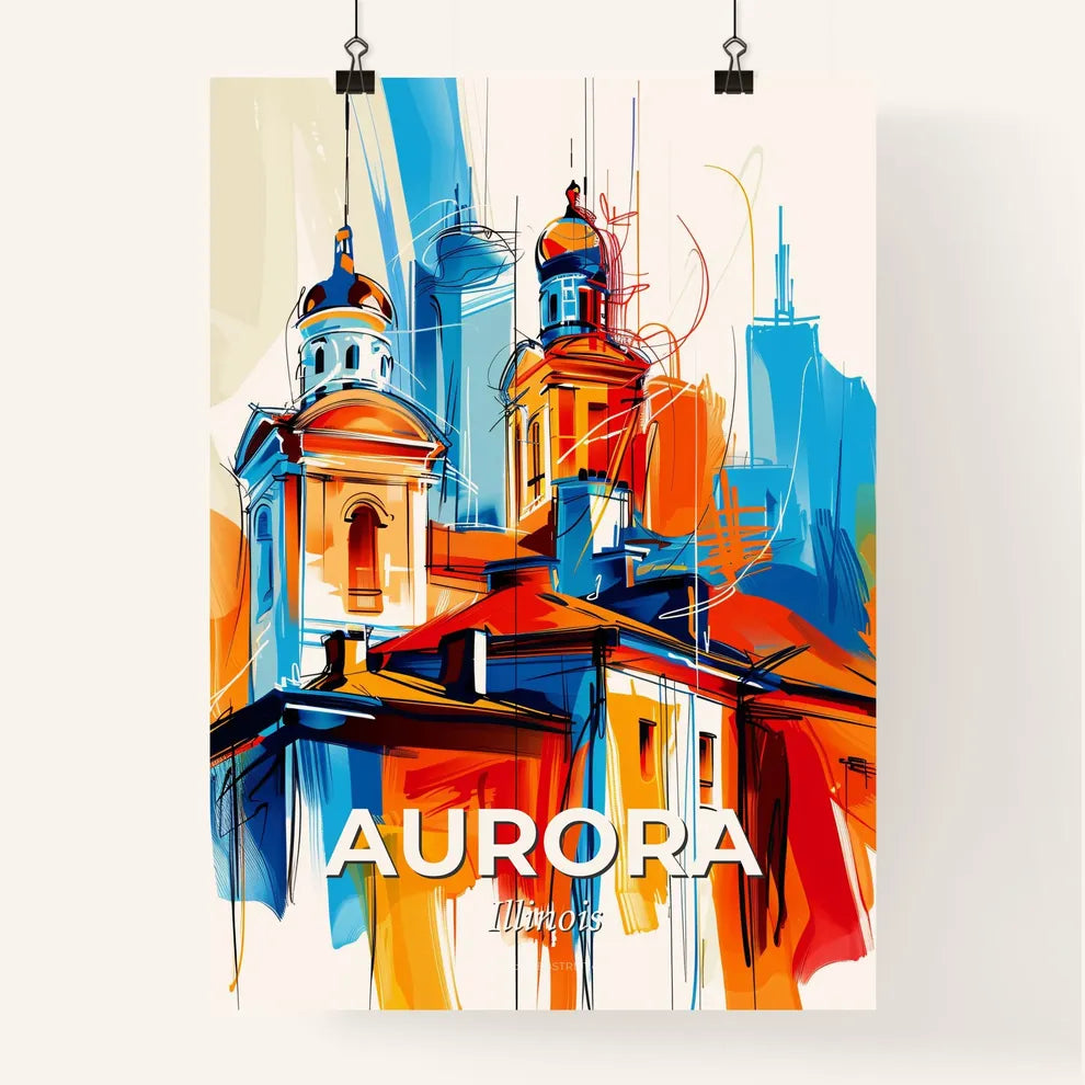 Vibrant Aurora, Illinois Poster