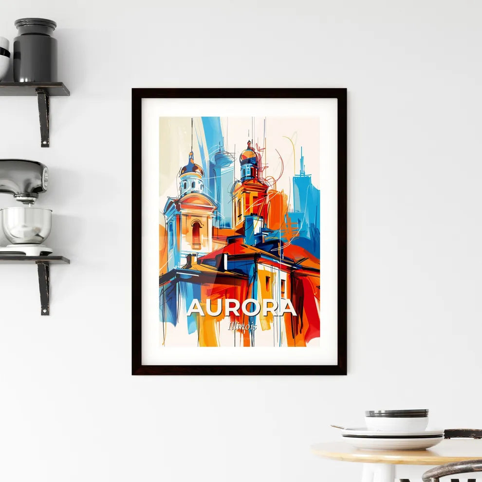 Vibrant Aurora, Illinois Framed Print
