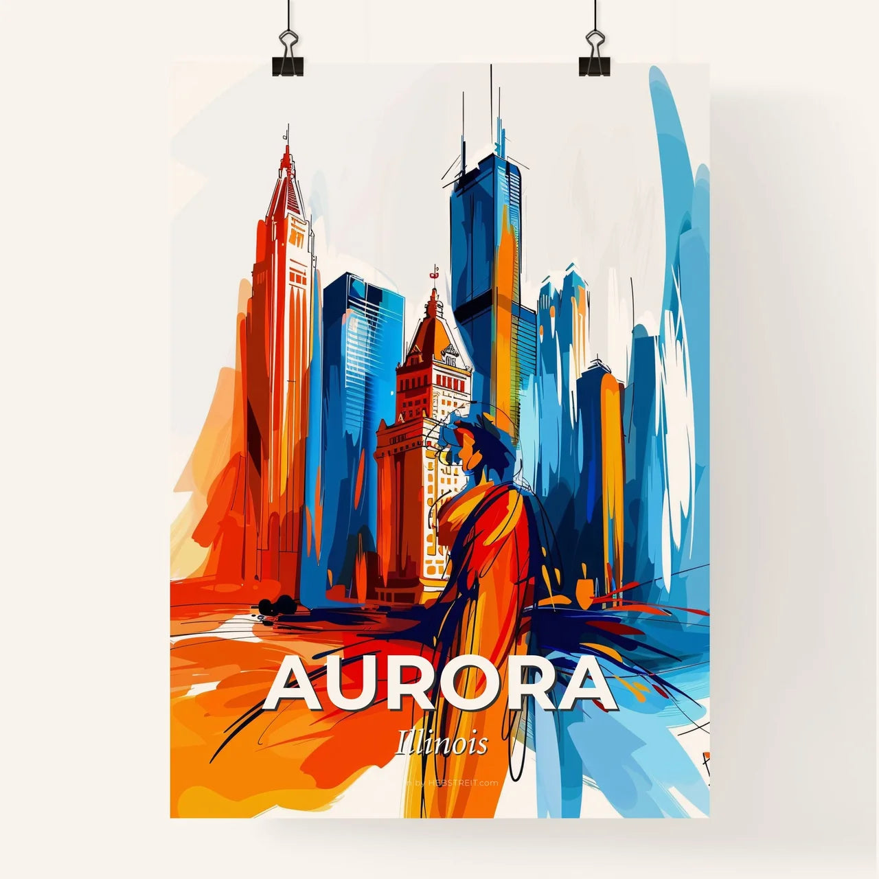 Vibrant Aurora, Illinois Poster