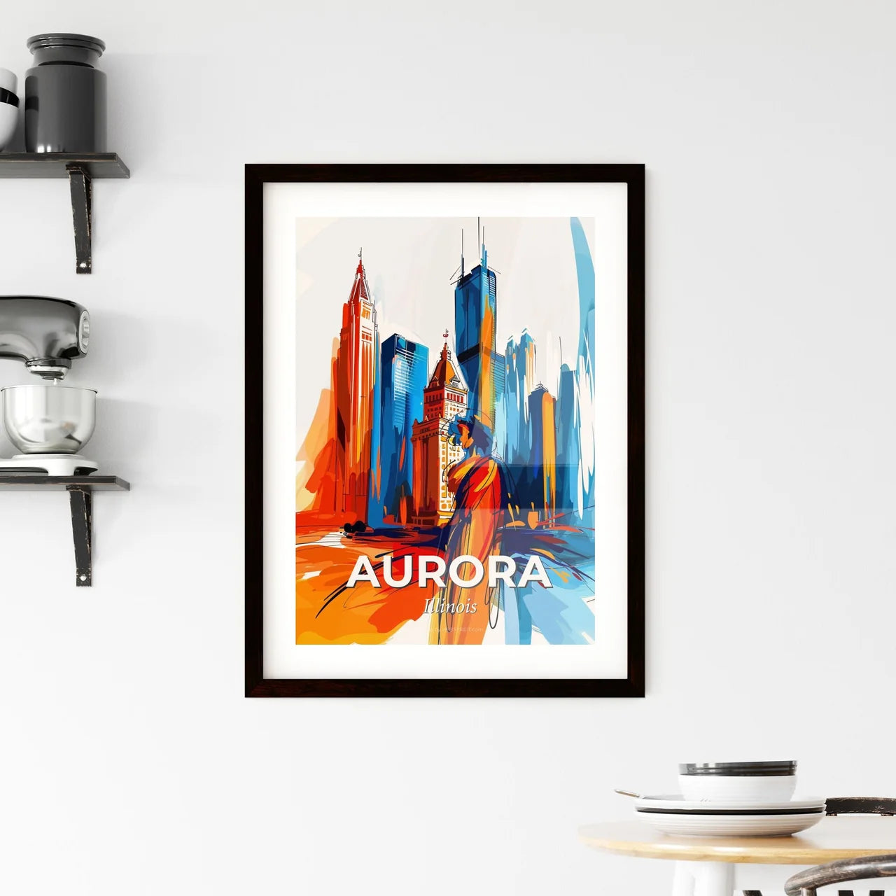 Vibrant Aurora, Illinois Framed Print
