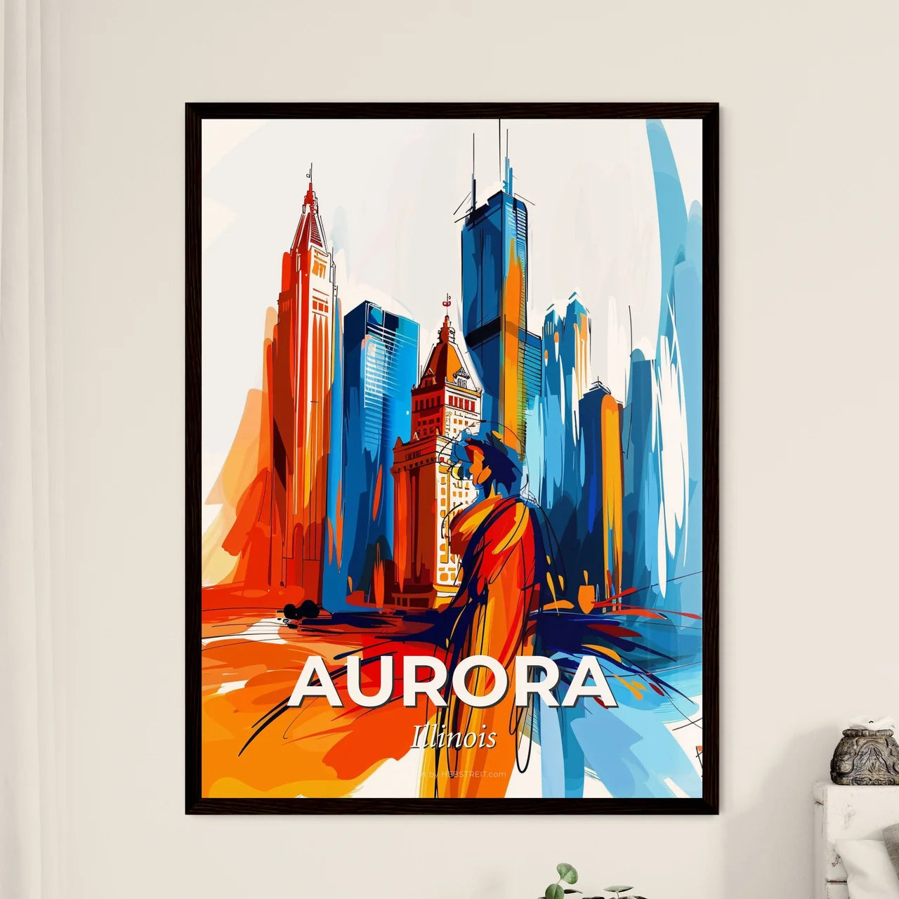 Vibrant Aurora, Illinois Art Print