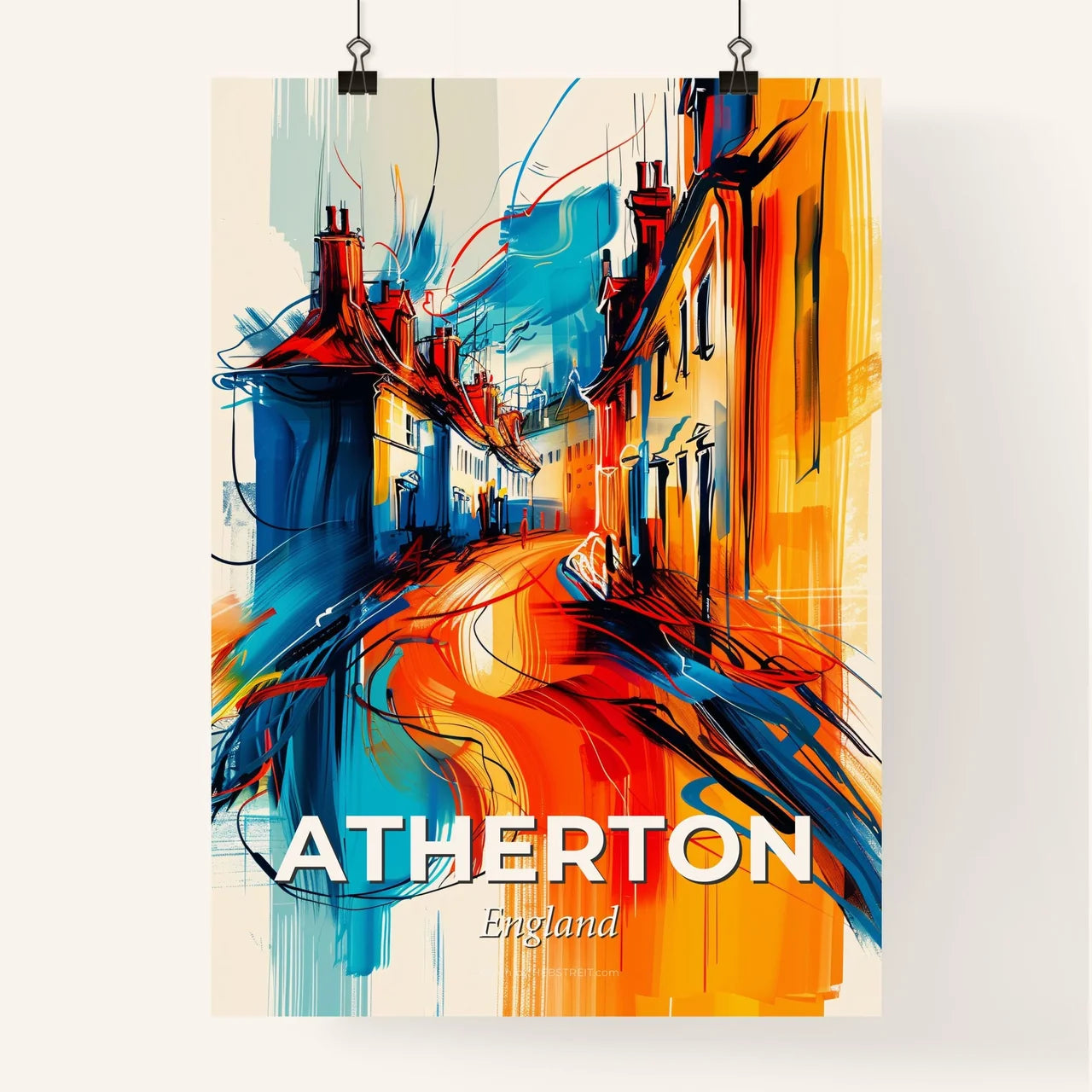 Vibrant Atherton, England Poster