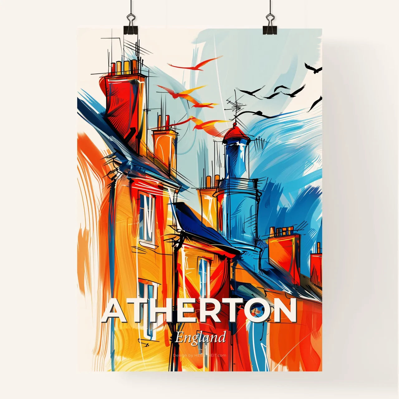 Vibrant Atherton, England Poster